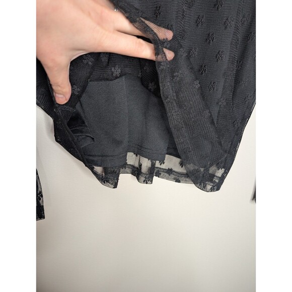 Vintage See Through 90 S Black Top sz M - Picture 4 of 6